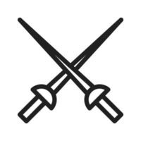 Fencing Swords Line Icon vector