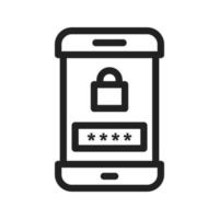 Passcode Line Icon vector