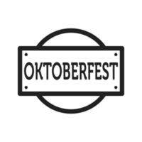 icono de línea de banner de oktoberfest vector