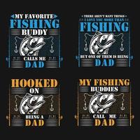 Father Day Fishing Dad Typography T-shirt vector