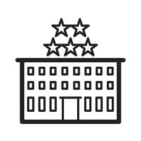 icono de línea de hotel de cinco estrellas vector