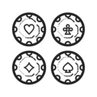 Casino Chips Line Icon vector