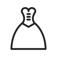 icono de línea de vestido de mujer vector