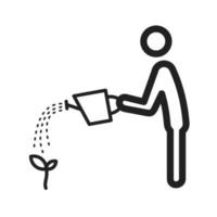 Man Watering Plant Icon vector