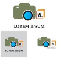 CAMERA with photo icon vector background