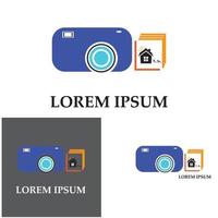 CAMERA with photo icon vector background