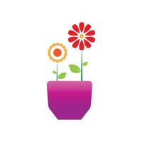 Flower vase vector icon