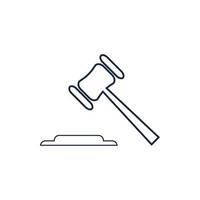 Hammer of a judge icon vector