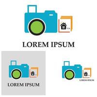 CAMERA with photo icon vector background