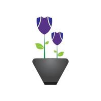 Flower vase vector icon