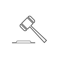 Hammer of a judge icon vector