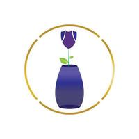 Flower vase vector icon