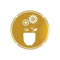 Flower vase vector icon