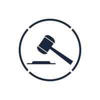 Hammer of a judge icon vector