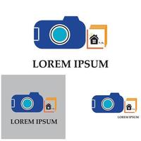 CAMERA with photo icon vector background