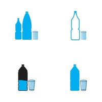 Plastic bottle and glass vector icon