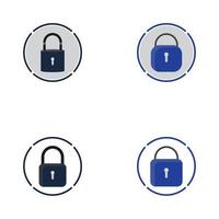 Flat lock and unlock icon vector background