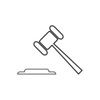 Hammer of a judge icon vector