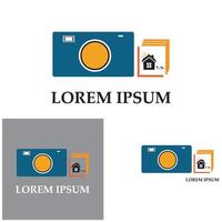 CAMERA with photo icon vector background