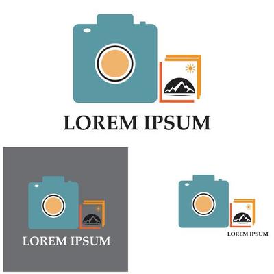 CAMERA with photo icon vector background