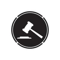 Hammer of a judge icon vector