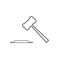 Hammer of a judge icon vector