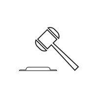 Hammer of a judge icon vector