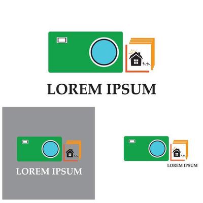 CAMERA with photo icon vector background