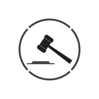 Hammer of a judge icon vector