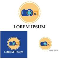 CAMERA with photo icon vector background