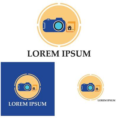 CAMERA with photo icon vector background