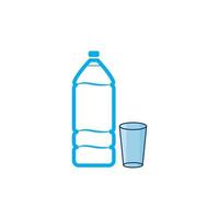 Plastic bottle and glass vector icon