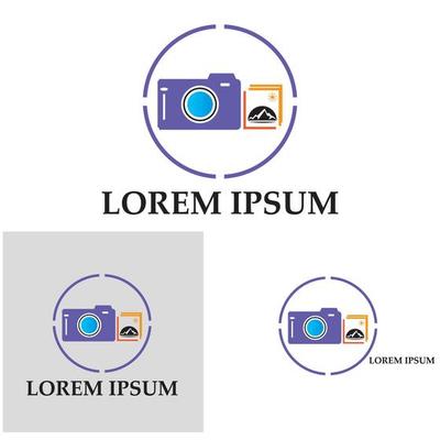 CAMERA with photo icon vector background