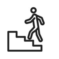 icono de línea de subir escaleras vector