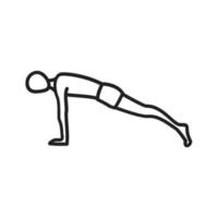 Plank Pose Line Icon vector