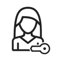 Woman Account Line Icon vector