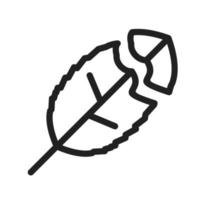 Broken Leaf Line Icon vector