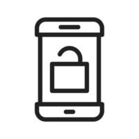 Unlocked Phone Line Icon vector