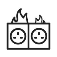 Fire in Socket Line Icon vector