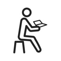 icono de libro de cuentos de lectura de hombre vector