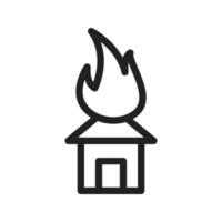 House on Fire Line Icon vector