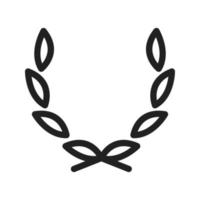 icono de línea de corona de hojas vector