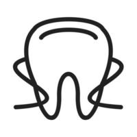 hilo dental i icono de línea vector