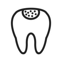 Holed Tooth Line Icon vector