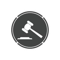 Hammer of a judge icon vector