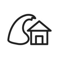 Storm Hitting House Line Icon vector