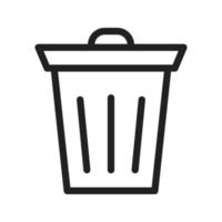 Waste Bin Line Icon vector