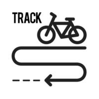 icono de línea de pista de bicicleta vector