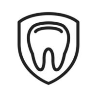 icono de línea de protección de dientes vector