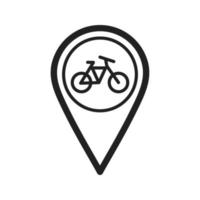 icono de ubicación de ciclismo vector